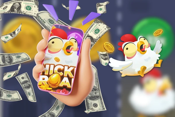 Chicken Road Mobile-Version auf dem Smartphone mit angezeigtem Geldgewinn